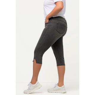 Ulla Popken  Capri Jeans Sarah, schmale 5-Pocket-Form, Saumschlitz 