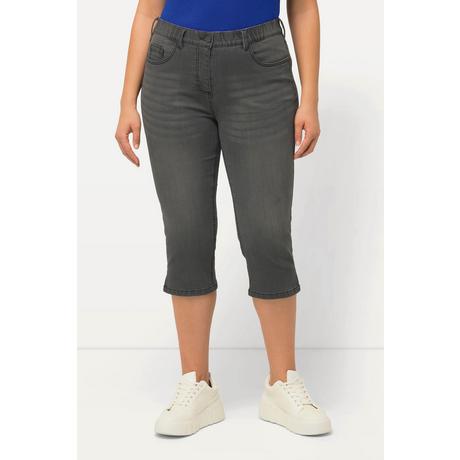 Ulla Popken  Capri Jeans Sarah, schmale 5-Pocket-Form, Saumschlitz 