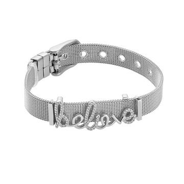 Mesh Armband Believe poliert