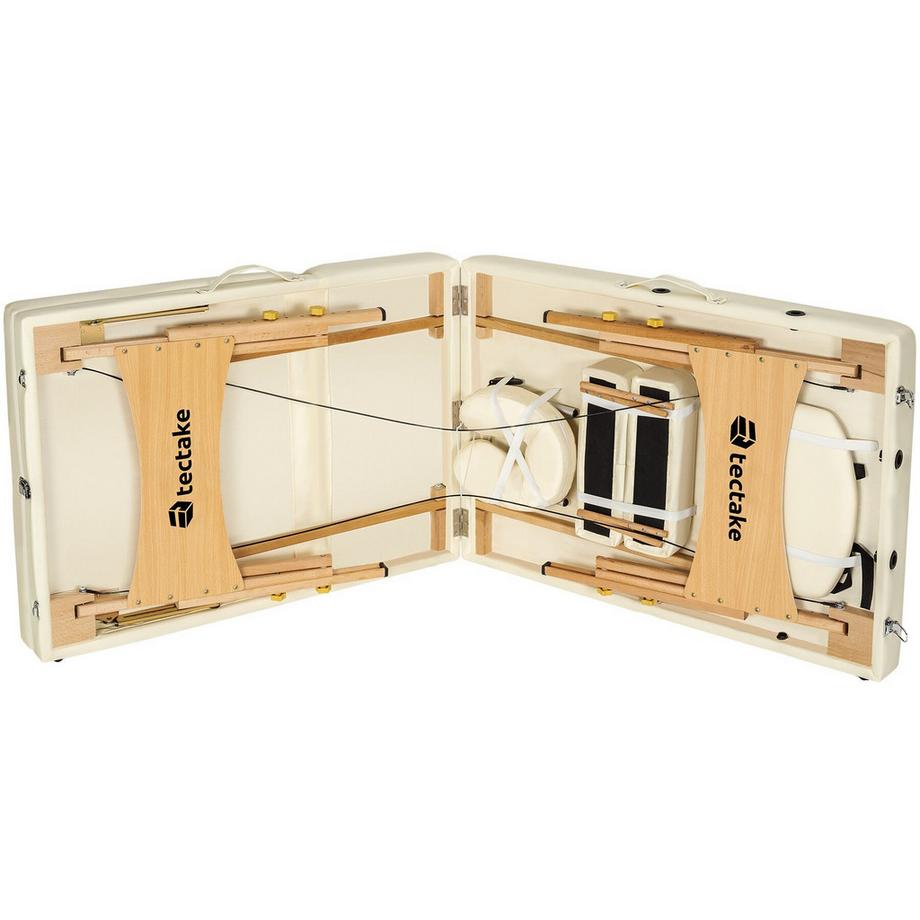 Tectake Table de massage portable et pliante à 3 zones  largeur 70 cm et rembourrage 10 cm  