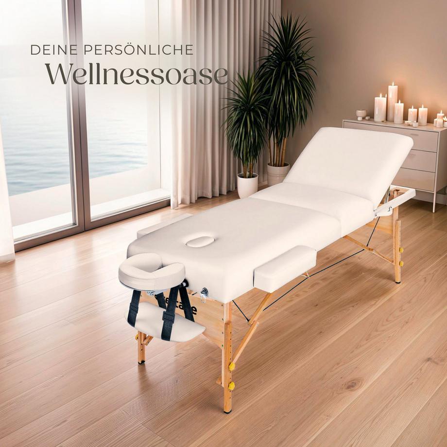 Tectake Table de massage portable et pliante à 3 zones  largeur 70 cm et rembourrage 10 cm  