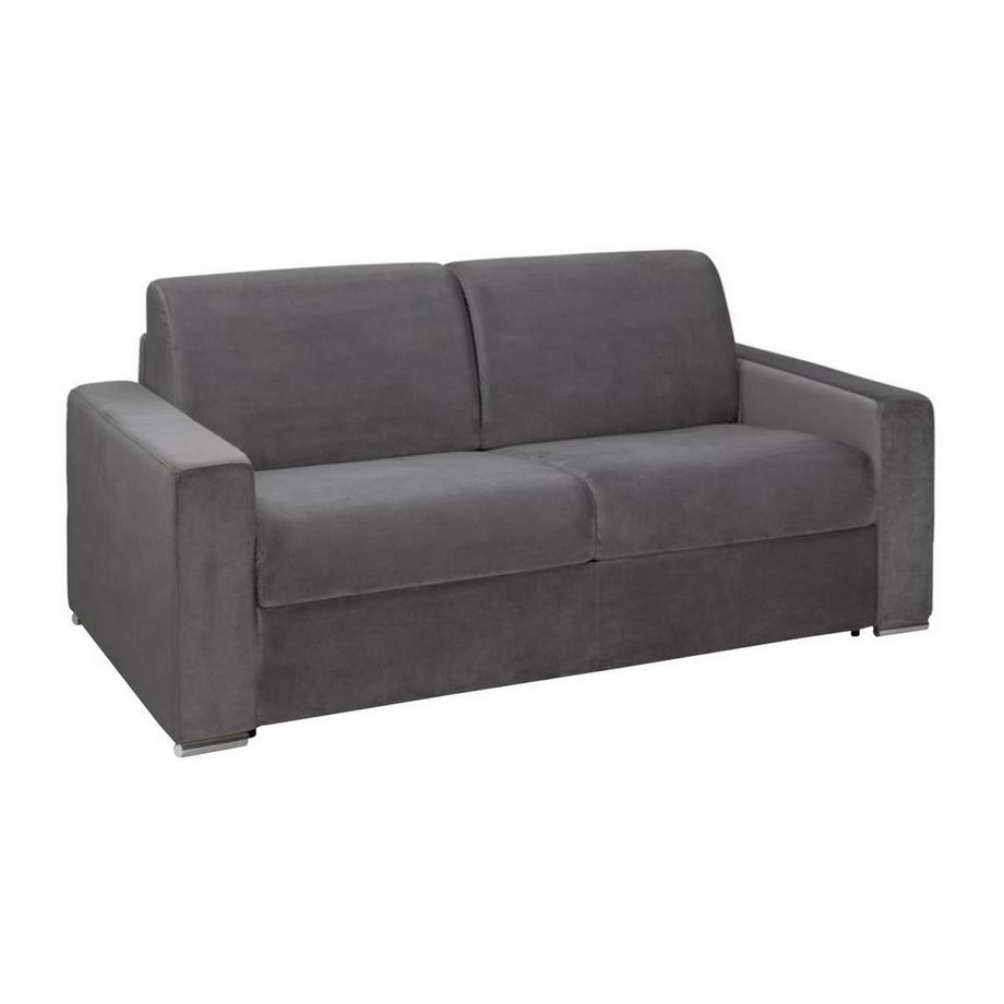 Schlafsofa 3Sitzer Samt CALITO Liegefläche 1 Matratzen