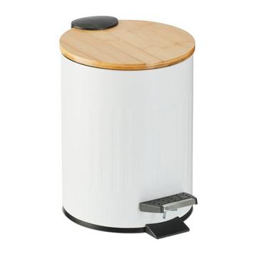 Cestino per carta da bagno 3 l con coperchio in bambù