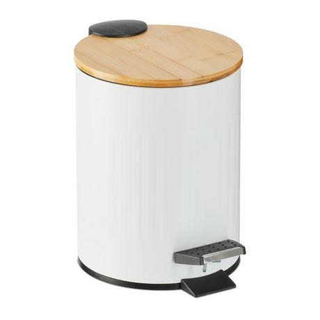 B2X Cestino per carta da bagno 3 l con coperchio in bambù  