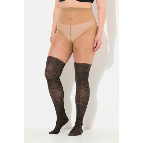 Ulla Popken  Strumpfhose, Overknee-Optik, Spitzenoptik 