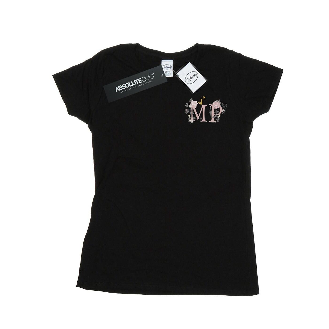 Image of Mary Poppins Letter Breast Print Tshirt Damen Schwarz S