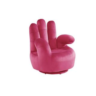 Vente-unique Poltrona a forma di mano girevole in velluto Fucsia CATCHY  