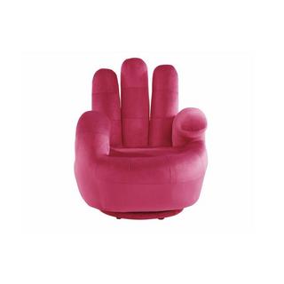 Vente-unique Poltrona a forma di mano girevole in velluto Fucsia CATCHY  