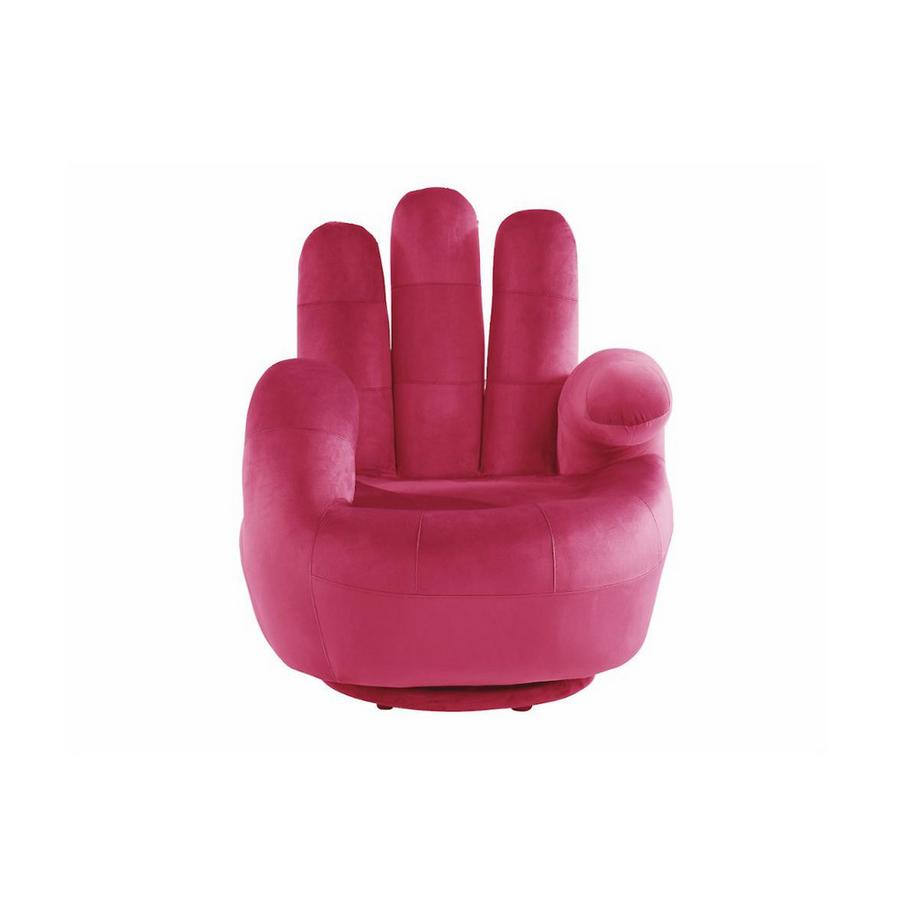 Vente-unique Fauteuil main pivotant CATCHY en velours Fuchsia  