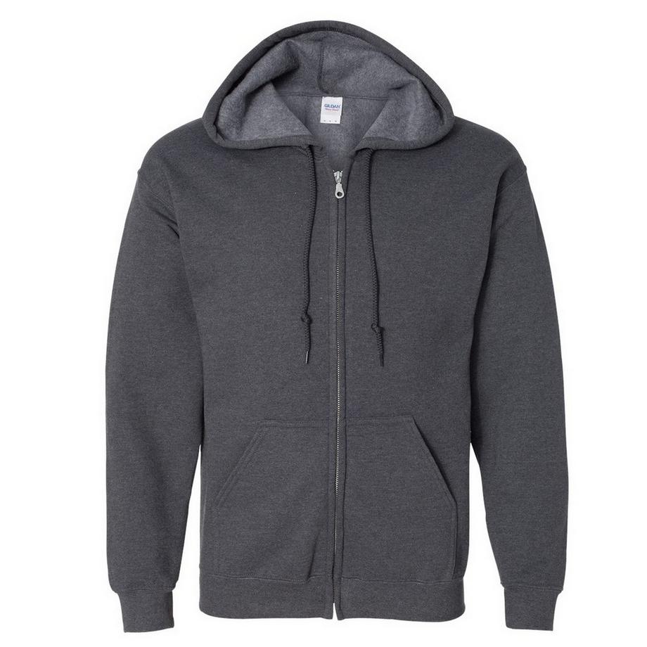 Mélange lourd Adulte Plein Zip Sweat à capuche Top