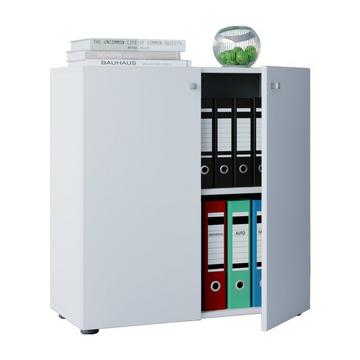 Büroschrank mit 2 Fächern | moderner Aktenschrank mit Drehtüren | Maße ca. B. 70 x H. 74 x T. 40 cm - Lona 2-Fach