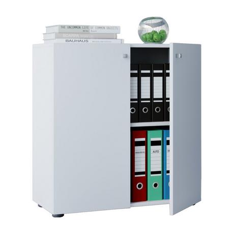 VCM Büroschrank mit 2 Fächern | moderner Aktenschrank mit Drehtüren | Maße ca. B. 70 x H. 74 x T. 40 cm - Lona 2-Fach  