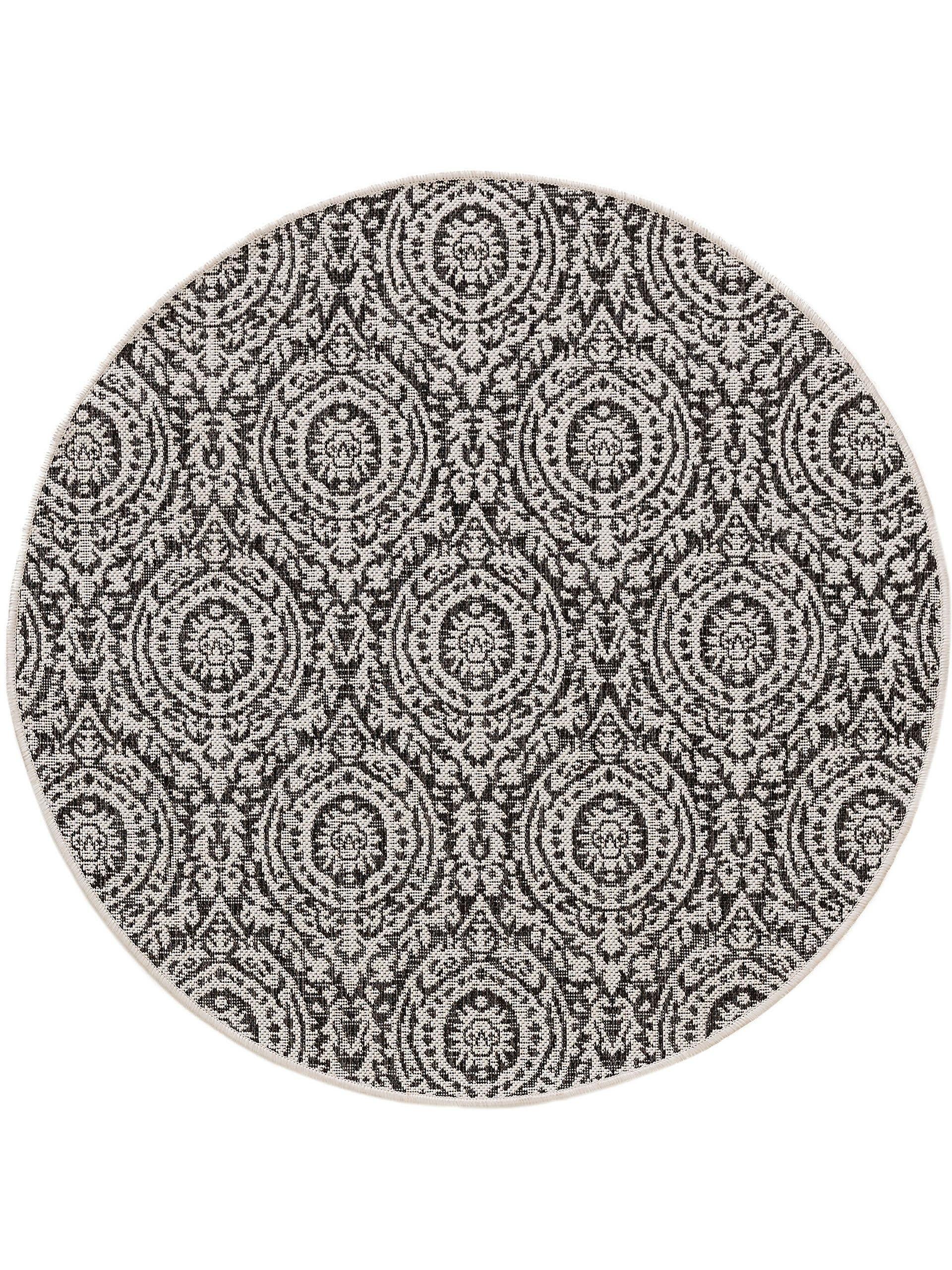 Image of In- & Outdoor-Teppich rund Cleo WeißSchwarz In- & Outdoor-Teppich rund Cleo WeißSchwarz