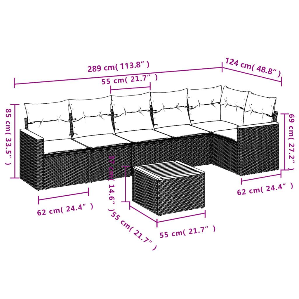 VidaXL set divano da giardino Polirattan  