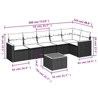 VidaXL Ensemble de canapés de jardin rotin synthétique  