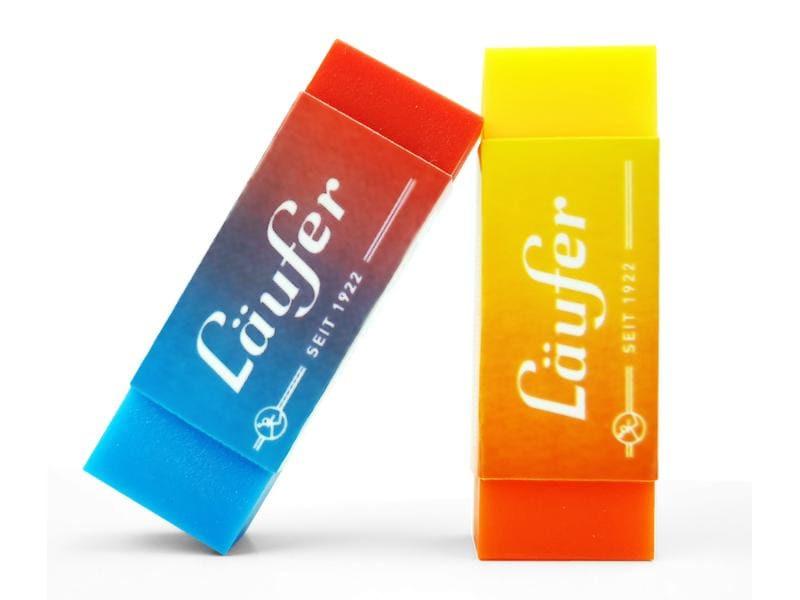 Laufer  Laufer 69825 gomme à effacer Plastique Bleu, Rouge, Jaune 2 pièce(s) 