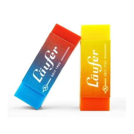 Laufer  Laufer 69825 gomme à effacer Plastique Bleu, Rouge, Jaune 2 pièce(s) 