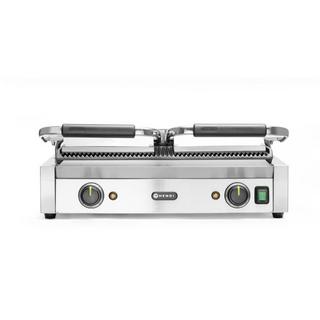 HENDI Paninigrill doppelt, o. und u. gerillt  