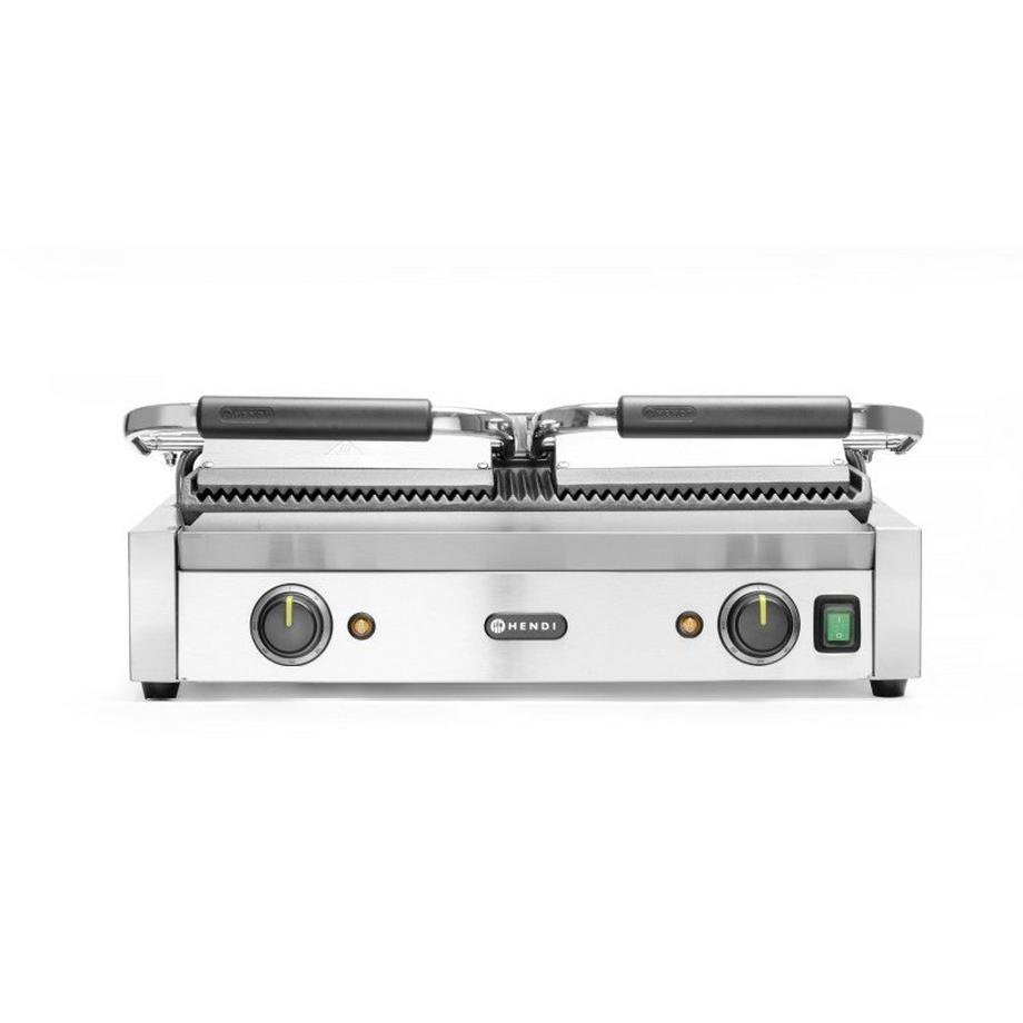 HENDI Paninigrill doppelt, o. und u. gerillt  