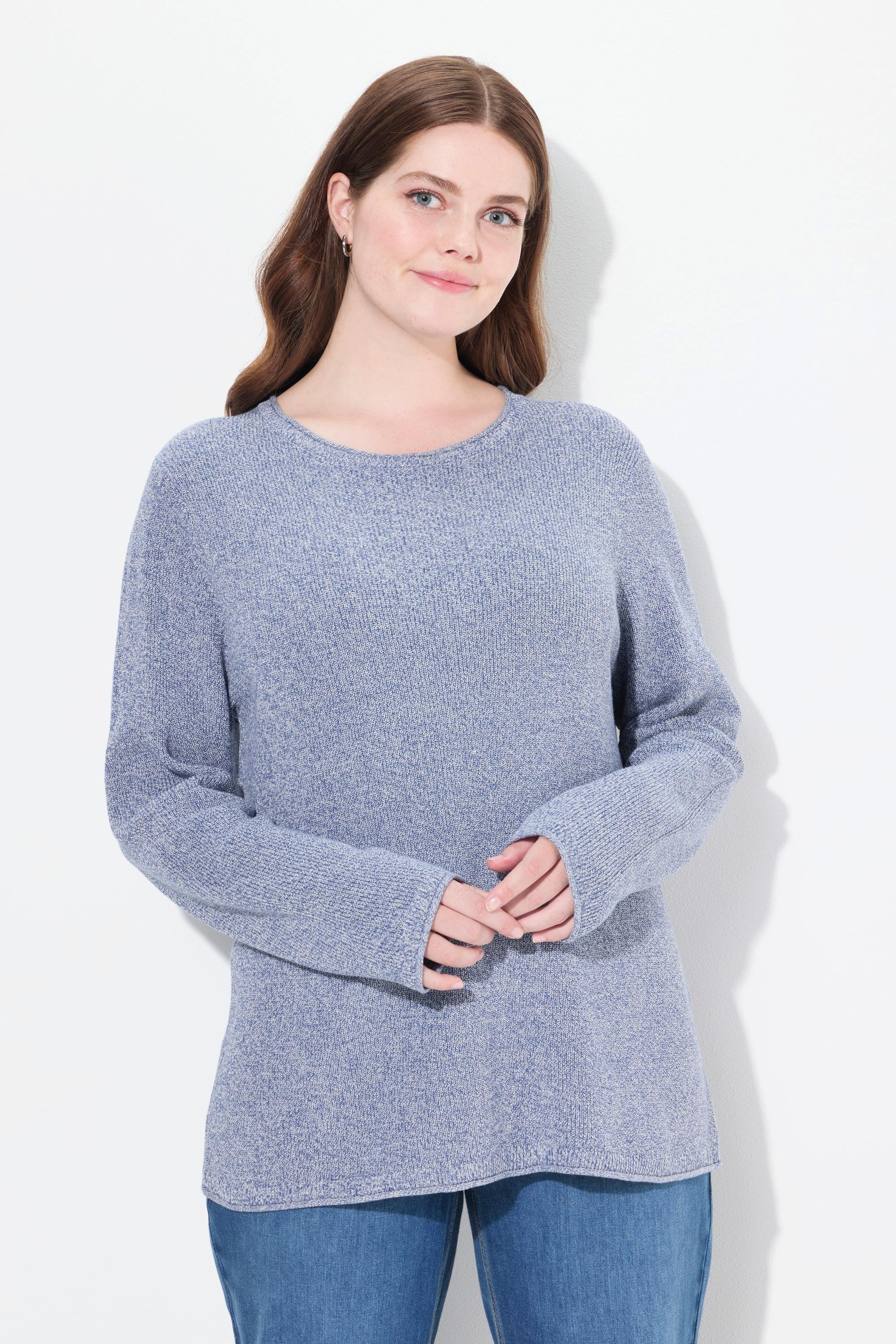 Ulla Popken  Pullover, Rundhals, Langarm, Biobaumwolle 