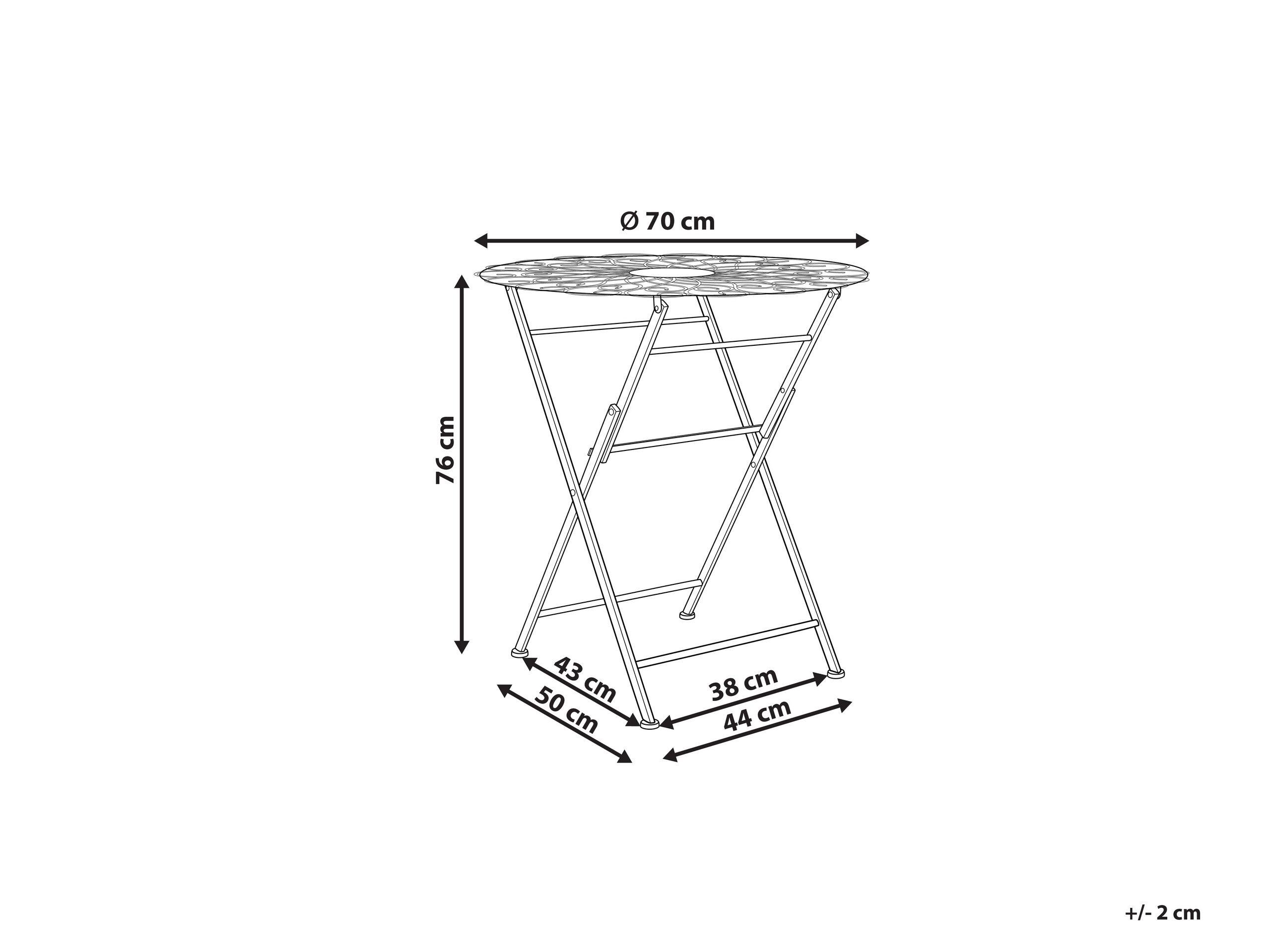 Beliani Table de jardin en Métal Rétro STIFFE  