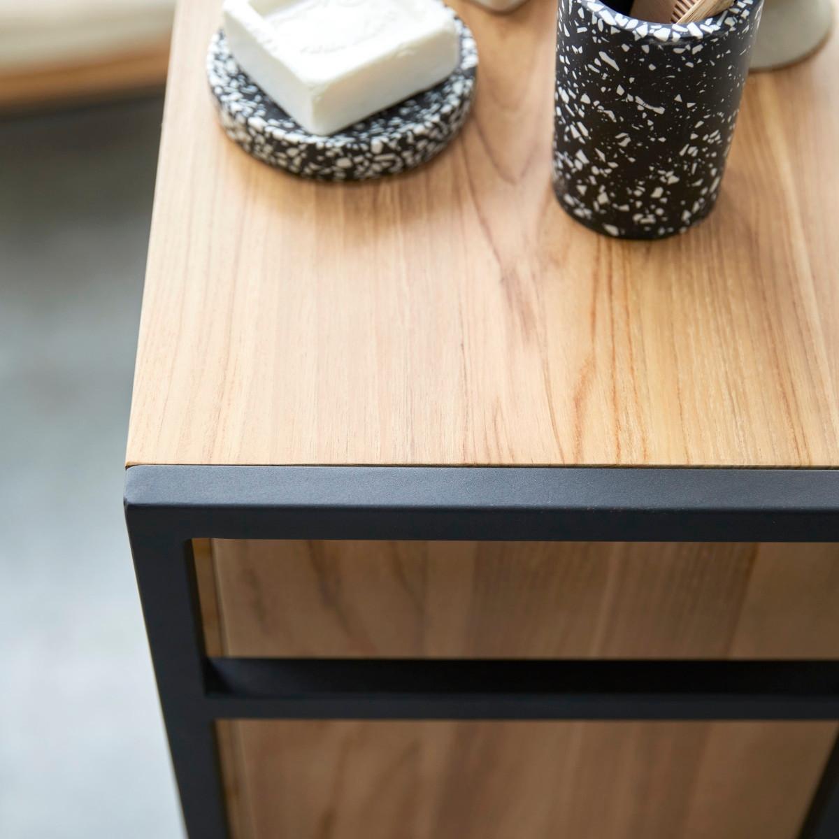 Tikamoon Mobile basso in teak massello e metallo Michal  