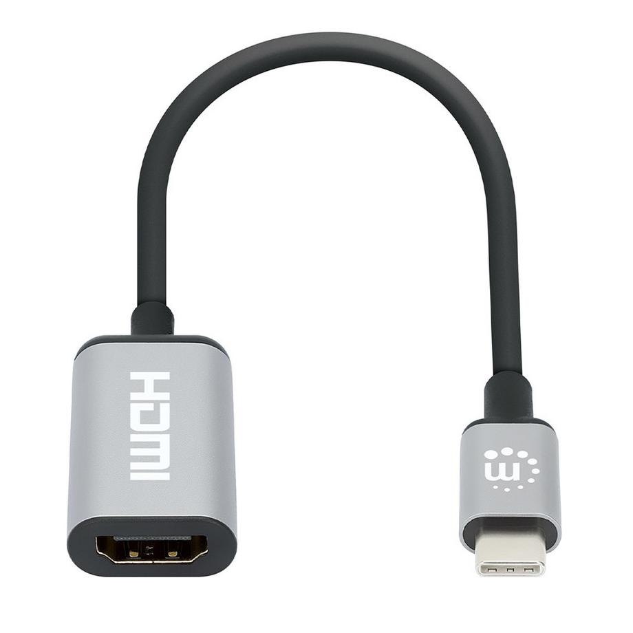 Manhattan  Manhattan 153706 Videokabel-Adapter 0,15 m USB Typ-C HDMI Typ A (Standard) Schwarz, Silber 