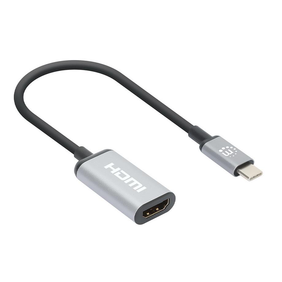 Manhattan  Manhattan 153706 Videokabel-Adapter 0,15 m USB Typ-C HDMI Typ A (Standard) Schwarz, Silber 