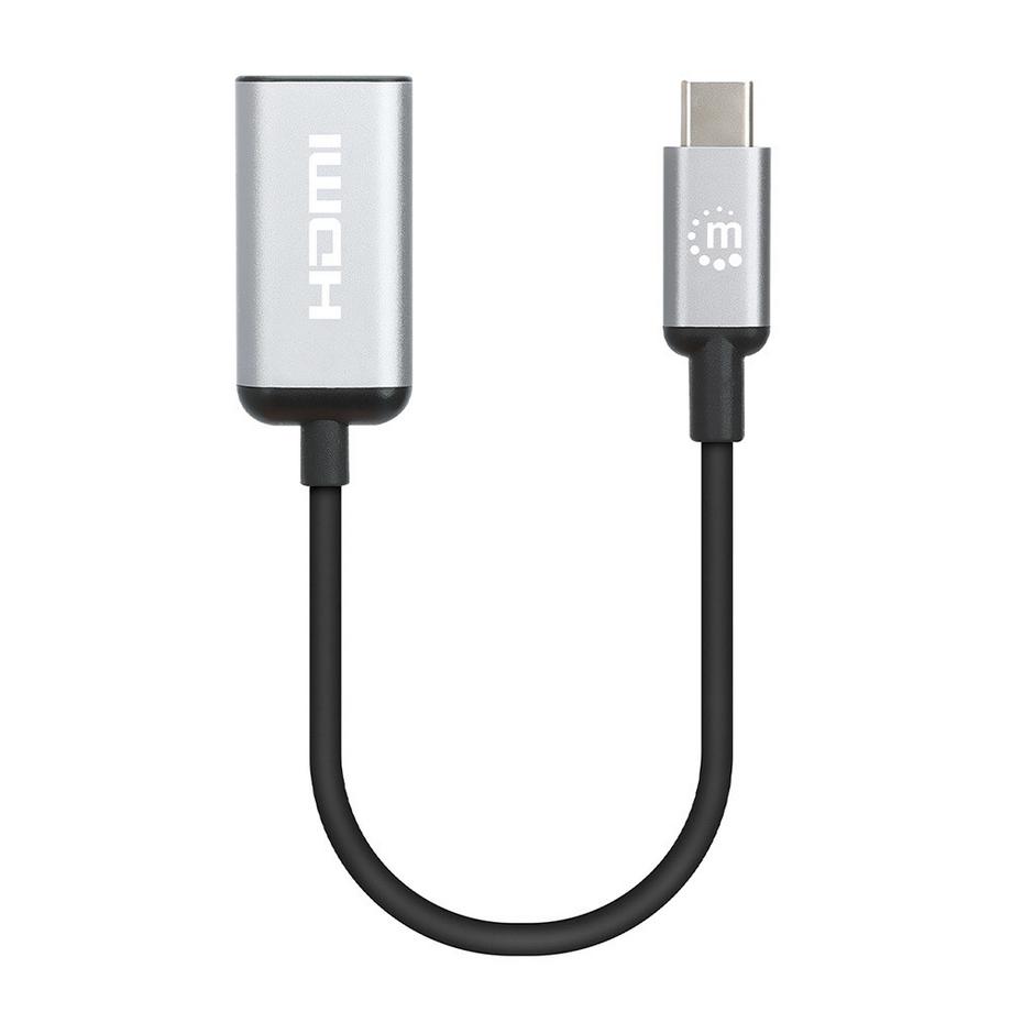 Manhattan 153706 Videokabel-Adapter 0,15 m USB Typ-C HDMI Typ A (Standard) Schwarz, Silber