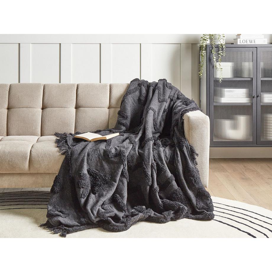 Beliani Boho CHACK Baumwoll Kuscheldecke  