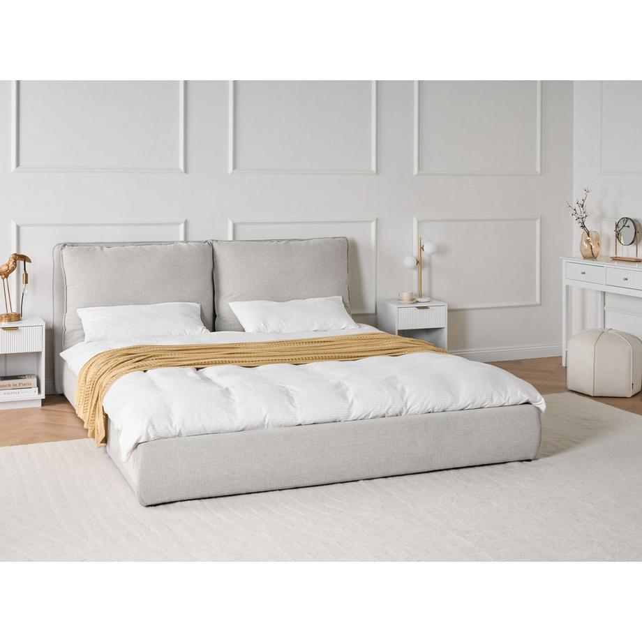 Beliani Letto ad acqua en Tessuto Minimalista BAJONNA  