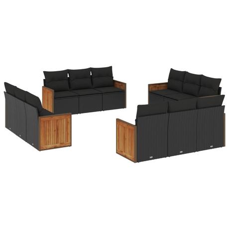 VidaXL set divano da giardino Polirattan  