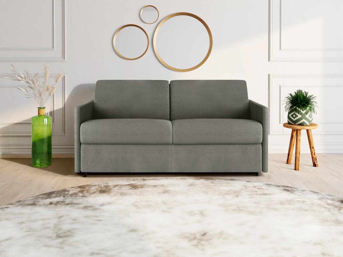 Vente-unique Schlafsofa 3Sitzer Stoff Liegefläche 1 Matratzen CALIFE  