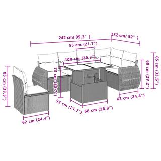 VidaXL set divano da giardino Polirattan  