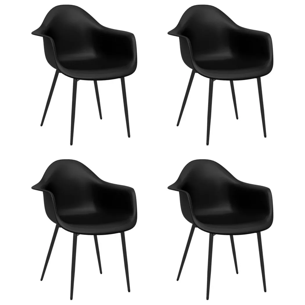 Vidaxl - Chaises à manger lot de 4 noir pp