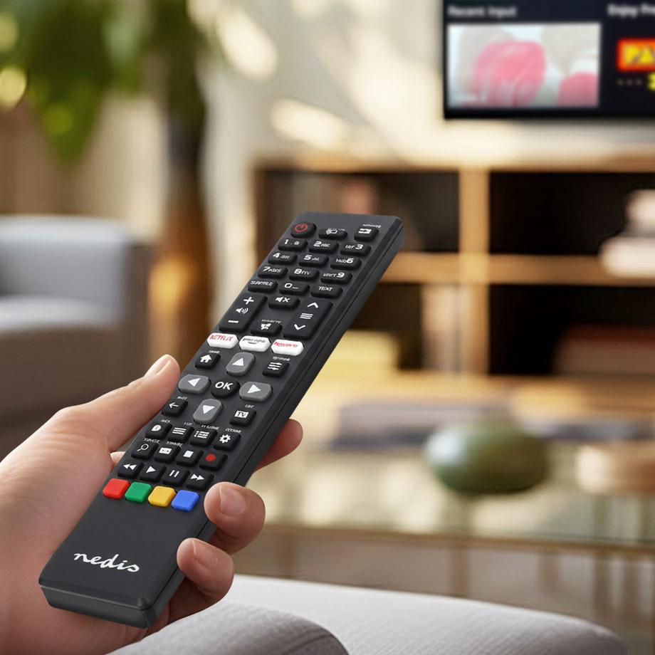 Nedis  Controllo remoto sostitutivo | Adatto per: Philips | Pre -programmed | 1 dispositivo | Pulsante TV Amazon Prime / Netflix / Rakuten TV | Infrarosso | Nero 