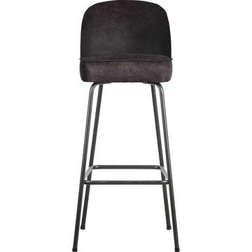 Tabouret de bar Vogue H80 cuir recyclé noir