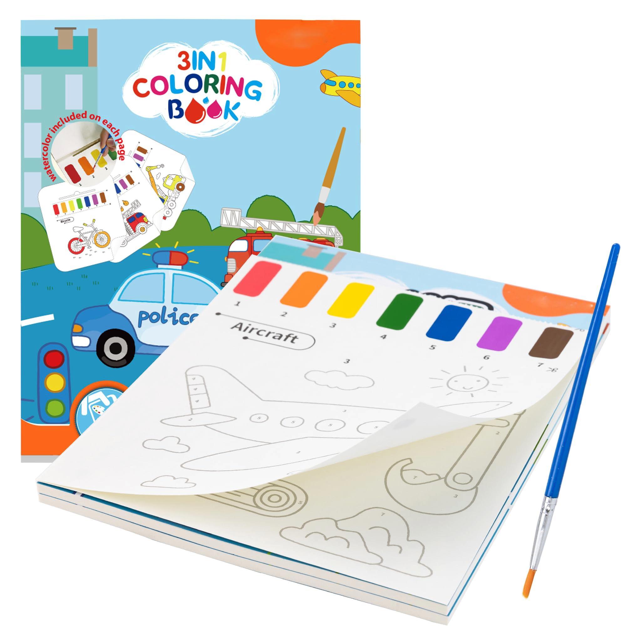 Activity-board  Livre de coloriage avec des aquarelles pour les tout-petits, papier de coloriage aquarelle pour les enfants de tous âges, livre magique 