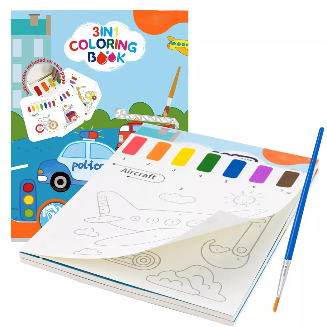 Activity-board - Malbuch mit Wasserfarben für Kleinkinder, Aquarellmalpapier für Kinder jeden Alters, Zauberbuch, One Size, Multicolor