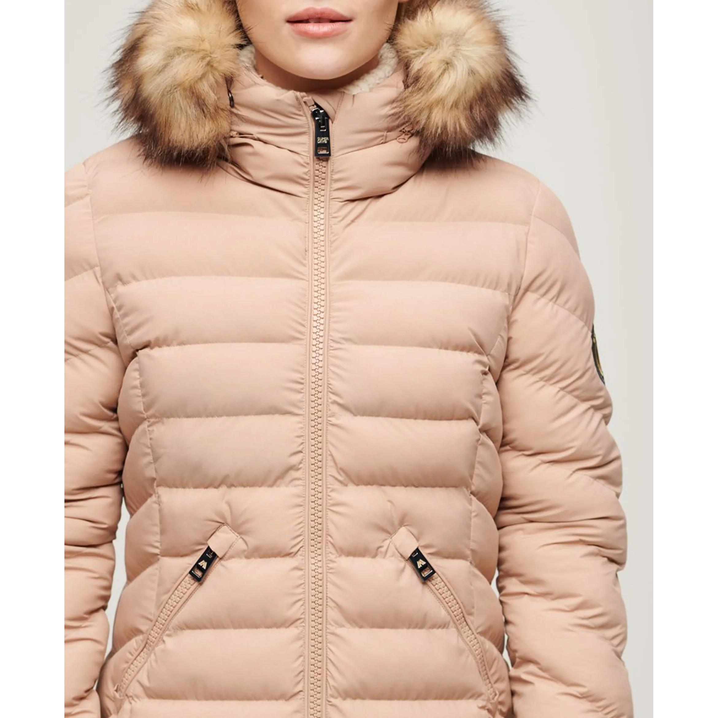 Superdry  daunenjacke mid damen fuji faux fur 