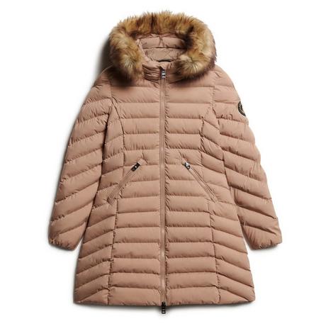 Superdry Fuji Faux Fur Piumino Lunghezza Media  