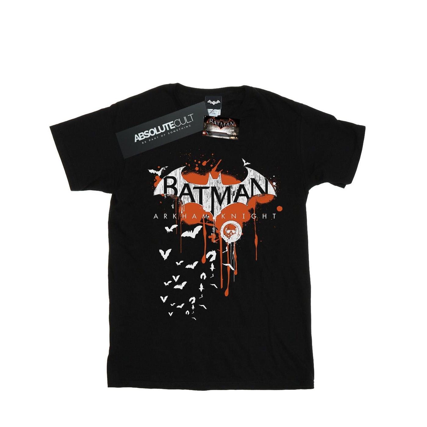 Image of Batman Arkham Knight Halloween Logo Art Tshirt Damen Schwarz XL