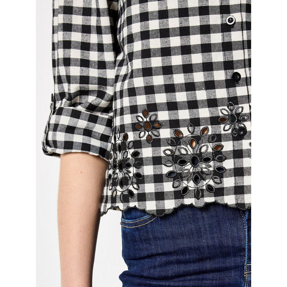 APRICOT Chemise Gingham avec Ourlet Brodé  