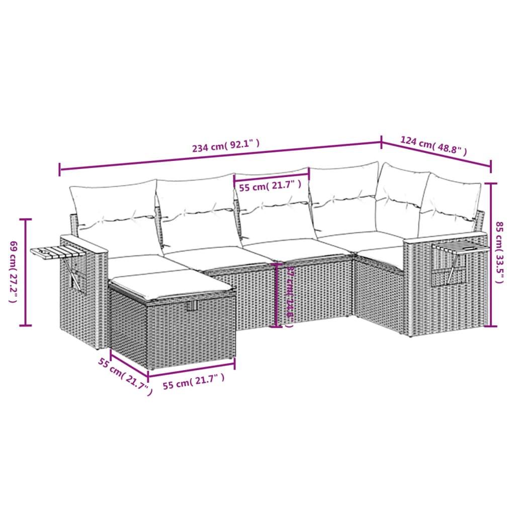 VidaXL Ensemble de canapés de jardin rotin synthétique  