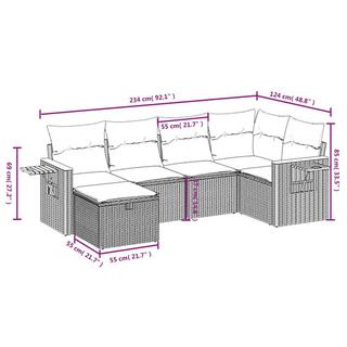 VidaXL Garten sofagarnitur poly-rattan  