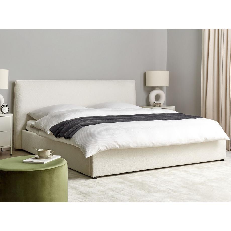 Beliani Letto contenitore en Bouclé Classico LAVAUR  