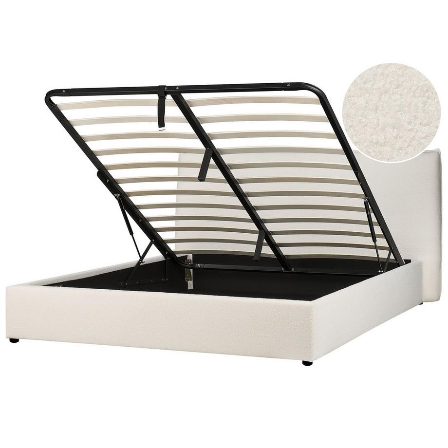 Beliani Letto contenitore en Bouclé Classico LAVAUR  