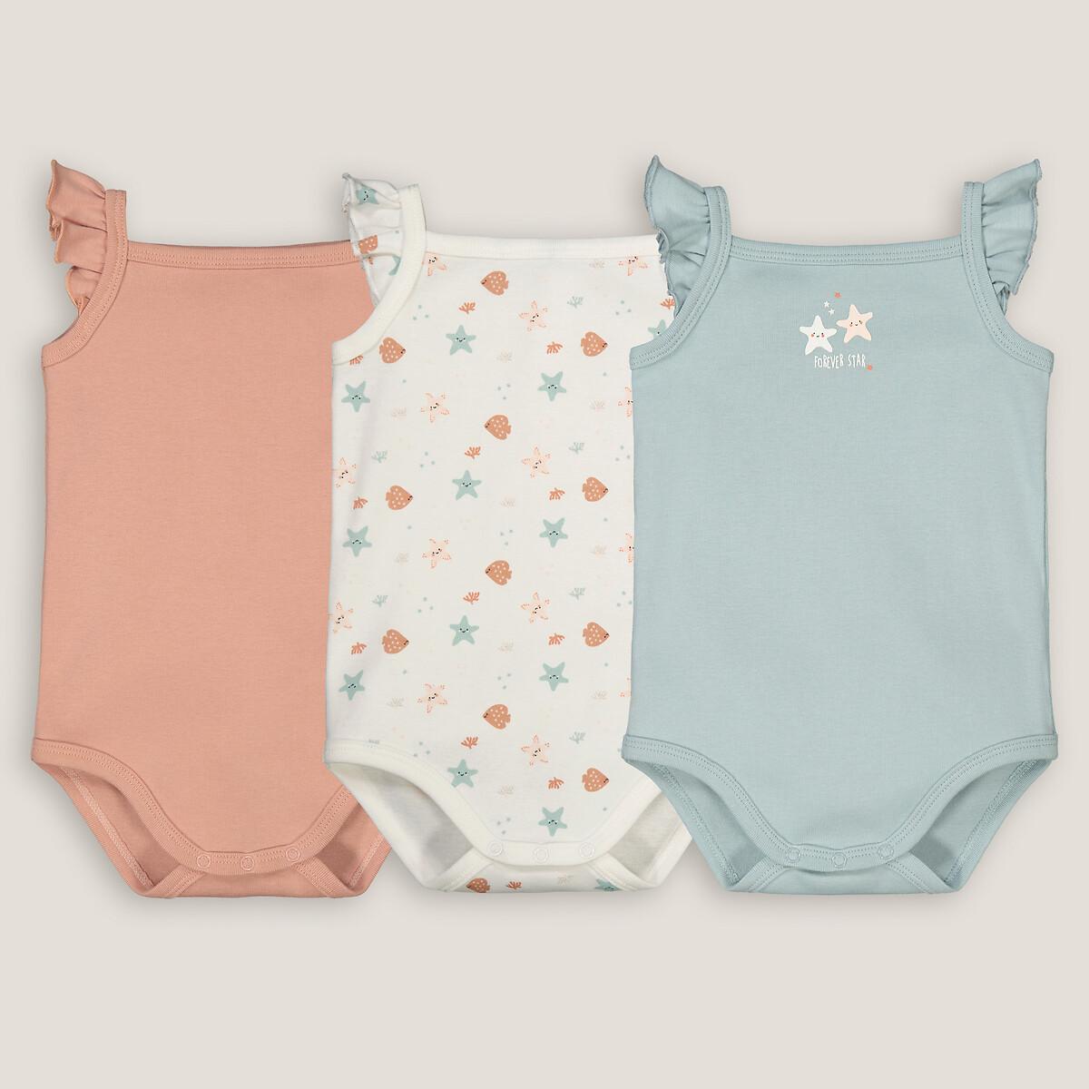 Image of 3er-pack Trägerbodys Mit Volantträgern Unisex Rosa 12 mese