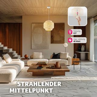 Tectake Plafoniera Lignea Lux in bambù, in stile boho, 40W  