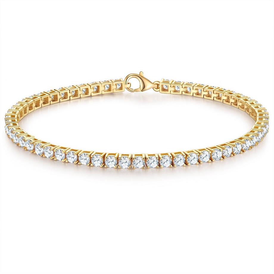 Armband Sterling Silber gelbgold Zirkonia weiß